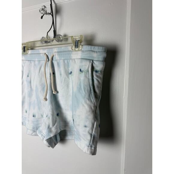 Lou & Grey Tie Dye Sweat Shorts Women's Large Blue White High Rise Lounge - Picture 3 of 6